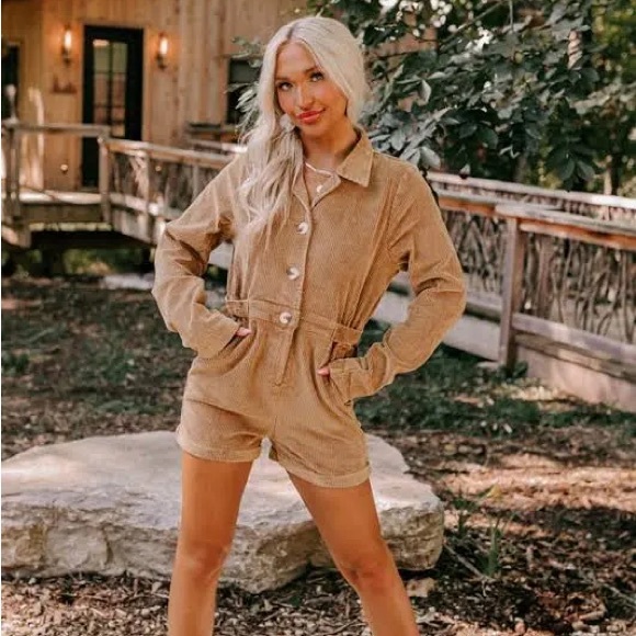 POL corduroy long sleeve romper - Picture 4 of 4